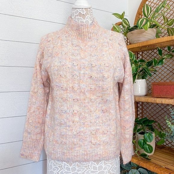 NWT Anthropologie / Heartloom Freya Sweater Pastel Multicolor Chunky Top Medium - Picture 4 of 10